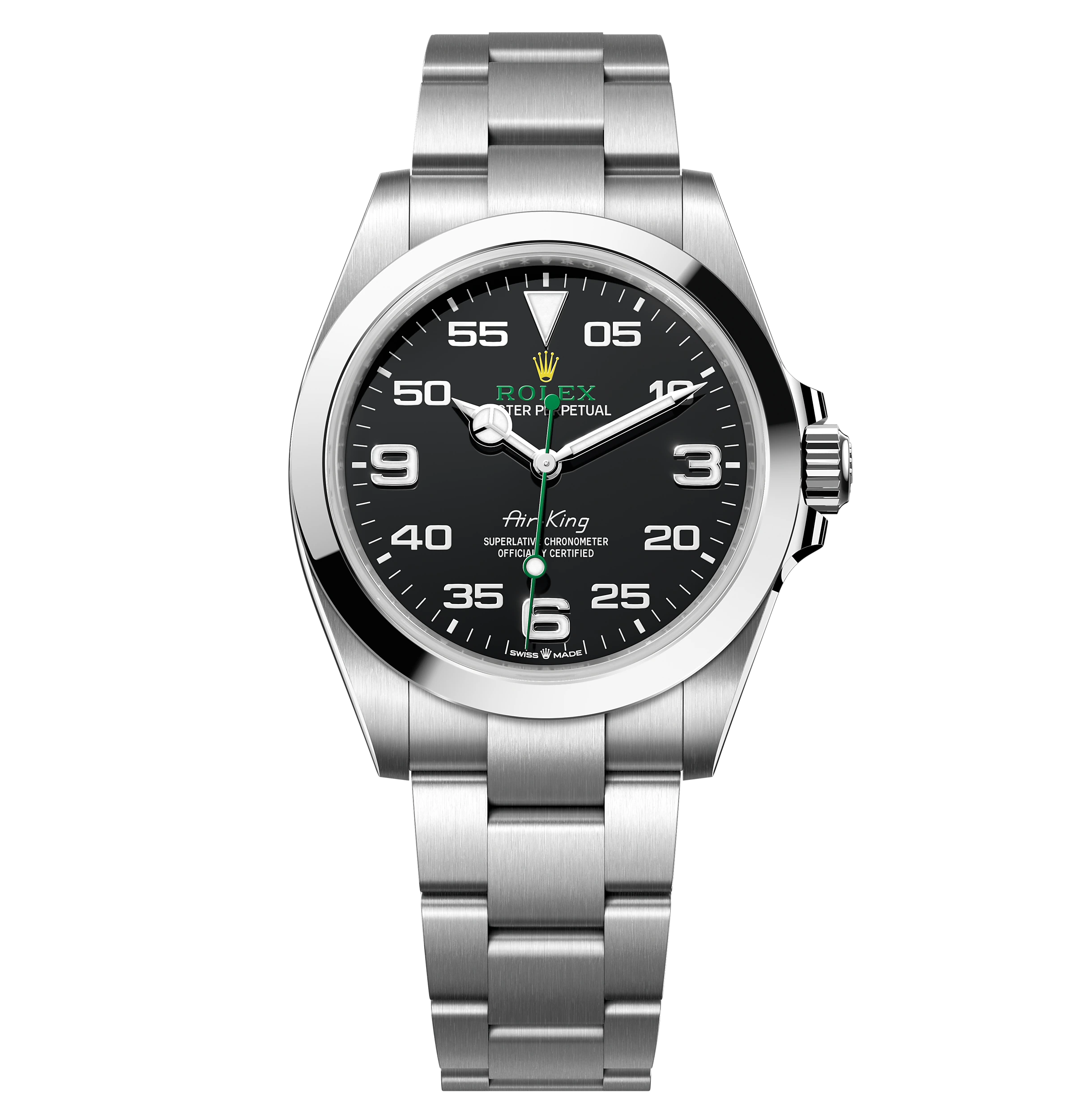 ロレックス エアキング Ref.114200 シリアルM番 シルバー ブルーバー美品 メンズ 腕時計