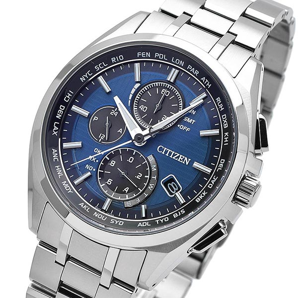 シチズン アテッサ ATTESA ダイレクトフライト エコドライブ ソーラー電波 クロノグラフ AT8040-57L メンズ