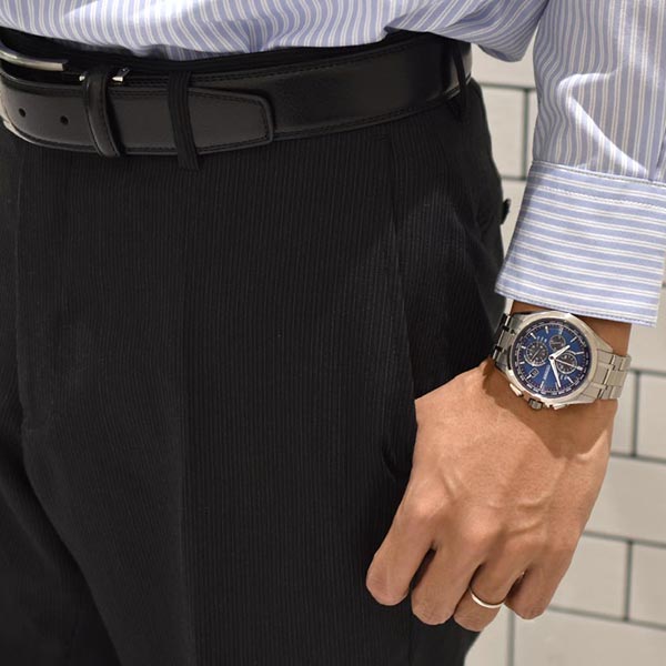 シチズン アテッサ ATTESA ダイレクトフライト エコドライブ ソーラー電波 クロノグラフ AT8040-57L メンズ