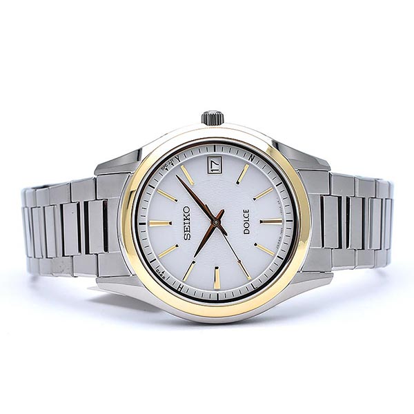 セイコー ドルチェ&エクセリーヌ DOLCE&EXCELINE 10気圧防水 ソーラー シルバー×ゴールド SADZ188 メンズ