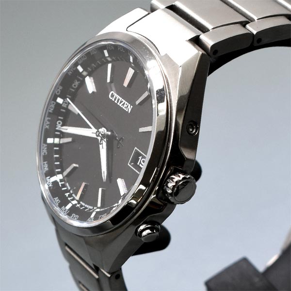 【お得な美品中古あり】シチズン アテッサ CITIZEN ATTESA エコ・ドライブ 電波時計 腕時計 メンズ ダイレクトフライト CB1120-50E チタン ブラック 時計