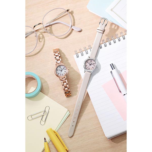 シチズン ウィッカ wicca KH4-912-90 レディース 革ベルト スモーキーピンク ソーラーテック