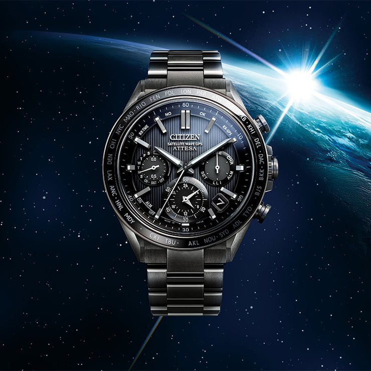 【お得な美品中古あり】シチズン アテッサ ATTESA ACT Line Black Titanium Series CC4055-65E メンズ