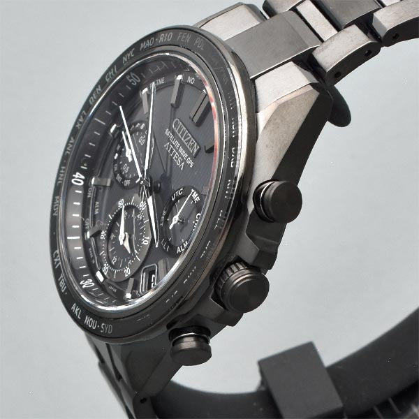 【お得な美品中古あり】シチズン アテッサ ATTESA ACT Line Black Titanium Series CC4055-65E メンズ