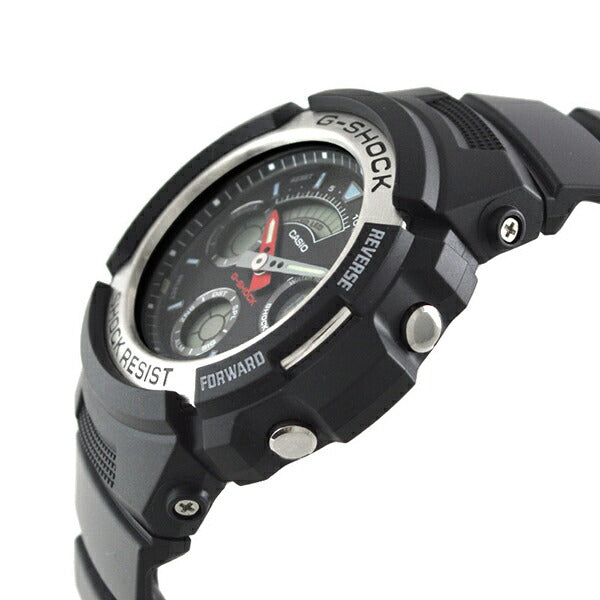 カシオ Gショック G-SHOCK STANDARD アナログ/デジタルコンビネーションモデル ブラック×ブラック AW-590-1AJF メンズ