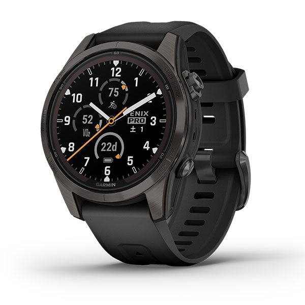 ガーミン GARMIN fenix 7S PRO Sapphire DualPower CarbonGray Titanium with BlackBand 010-02776-52 ユニセックス