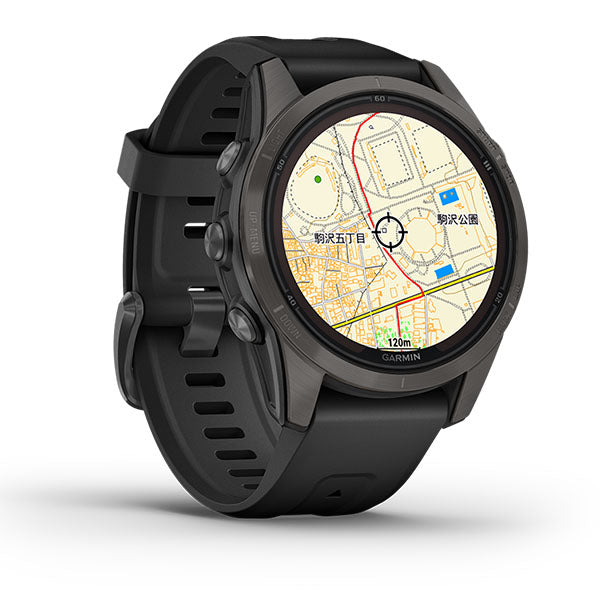 ガーミン GARMIN fenix 7S PRO Sapphire DualPower CarbonGray Titanium with BlackBand 010-02776-52 ユニセックス