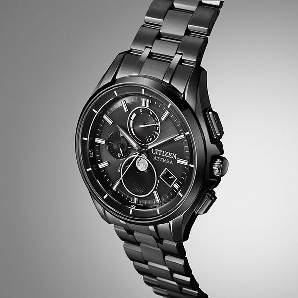 シチズン アテッサ ATTESA ダイレクトフライト ムーンフェイズ Black Titanium Series BY1006-62E メンズ