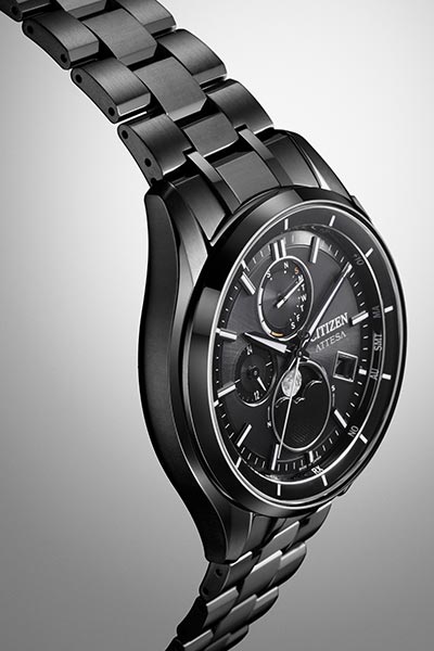 シチズン アテッサ ATTESA ダイレクトフライト ムーンフェイズ Black Titanium Series BY1006-62E メンズ