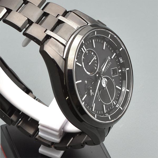 【お得な美品中古あり】シチズン アテッサ ATTESA ダイレクトフライト ムーンフェイズ Black Titanium Series BY1006-62E メンズ