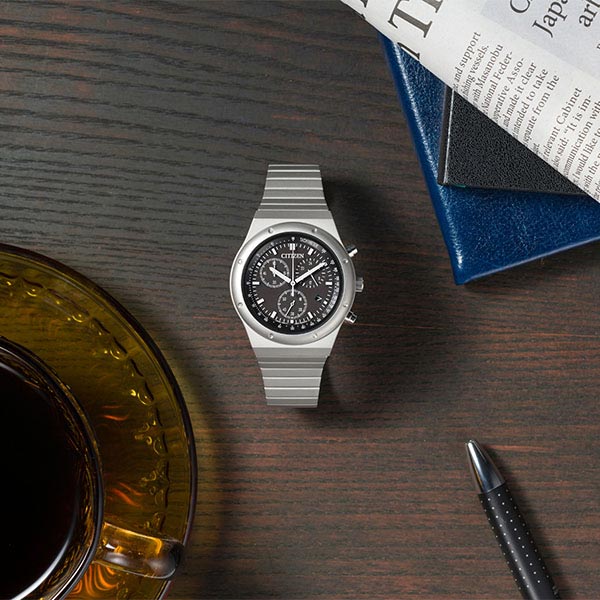 シチズン レコードレーベル RECORD LABEL 1984 chronograph 特定店取扱いモデル AT2540-57E メンズ