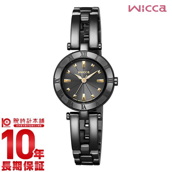 シチズン ウィッカ wicca ハーフバングル オールブラックモデル KP2-647-51 レディース