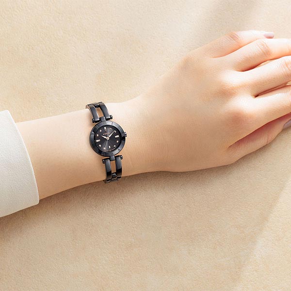 シチズン ウィッカ wicca ハーフバングル オールブラックモデル KP2-647-51 レディース