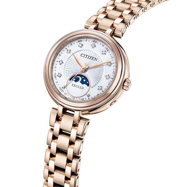 シチズン エクシード EXCEED サン&ムーン ソーラー電波 シェル サクラピンク EE1026-71D レディース
