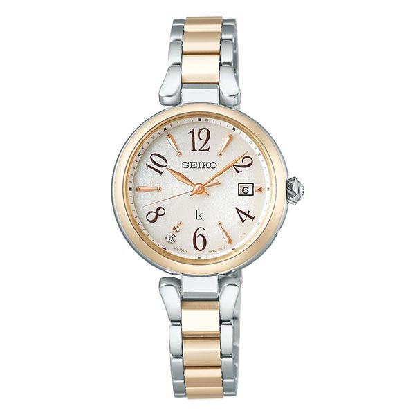 セイコー ルキア LUKIA LUKIA Grow ソーラー電波 メタル シャンパンゴールド プレゼント SSQW086 レディース