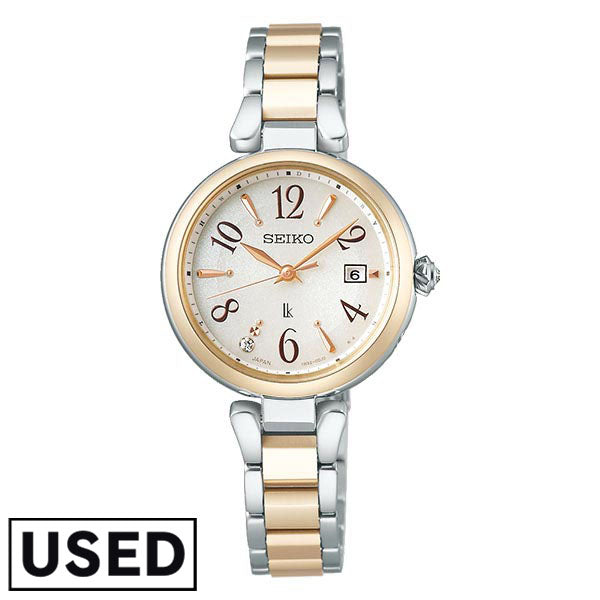 セイコー ルキア LUKIA LUKIA Grow ソーラー電波 メタル シャンパンゴールド プレゼント SSQW086 レディース