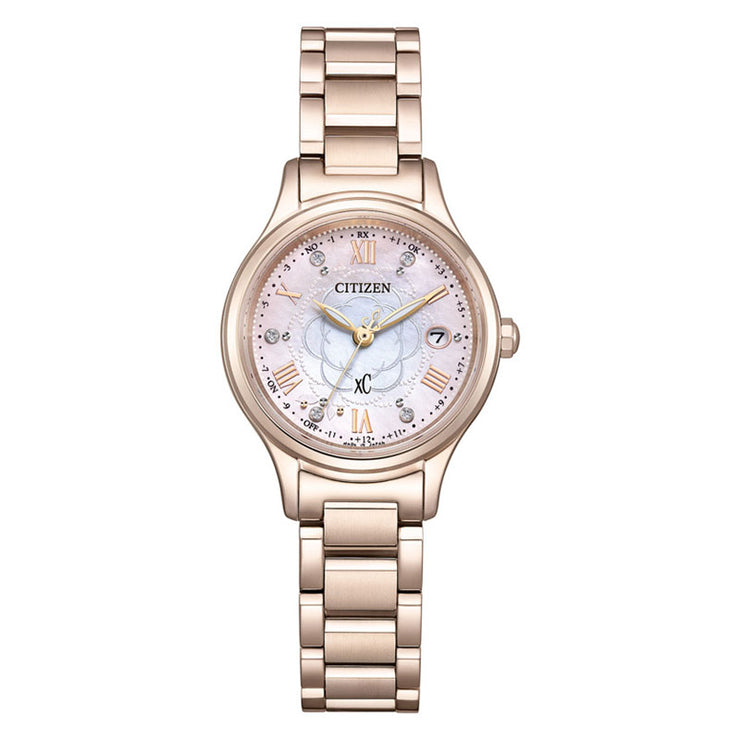 シチズン クロスシー xC hikari collection 世界限定1300本 ES9498-69N レディース ヒカリ 光 ピンクゴールド シェル 花 カメリア ソーラー電波 エコドライブ