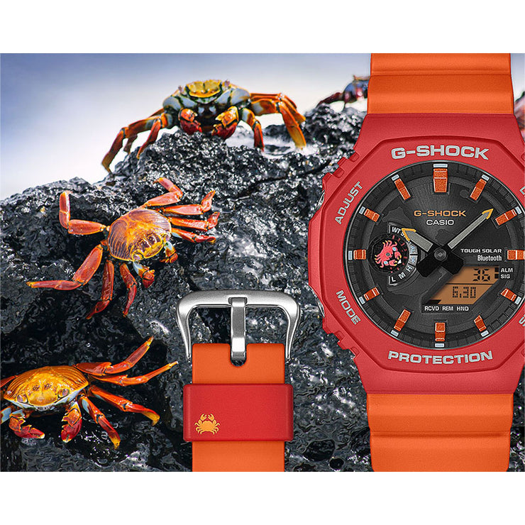 カシオ G-SHOCK Gショック Charles Darwin Foundationコラボレーションモデル ガラパゴスベニイワガニ GA-B2100DF-4AJR メンズ