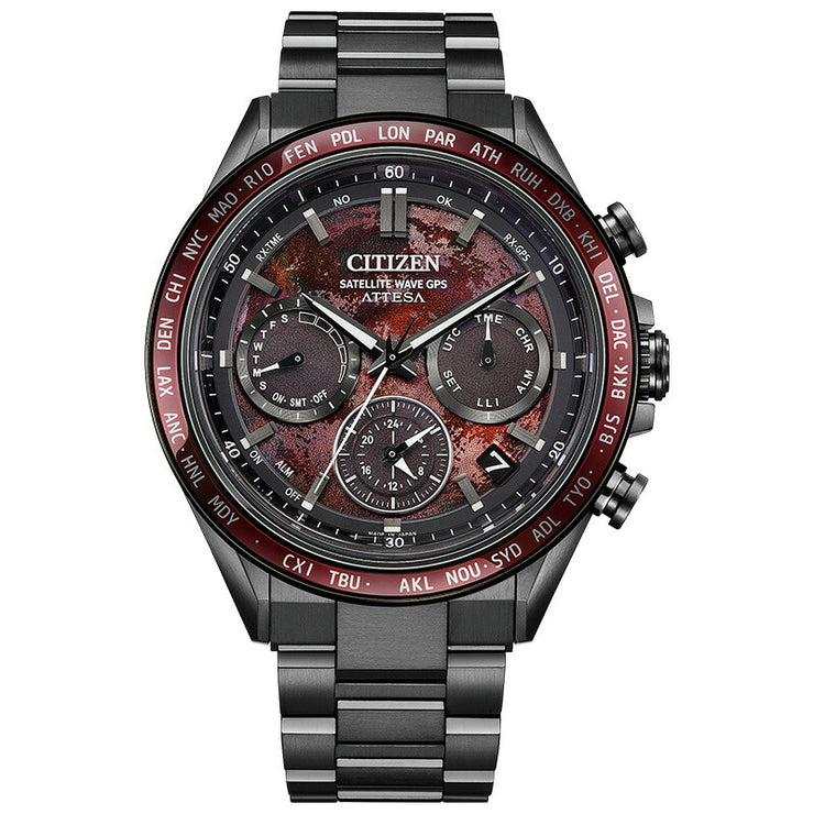 シチズン アテッサ CITIZEN ATTESA ACT Line Shades of Red 世界限定1800本 CC4077-71Z メンズ エコドライブ電波 GPS アクト ブラックチタニウム