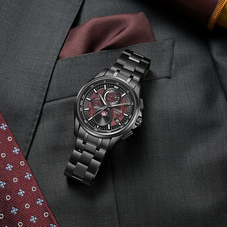 シチズン アテッサ CITIZEN ATTESA Shades of Red BY1005-73Z メンズ エコドライブ電波 ブラックチタニウム