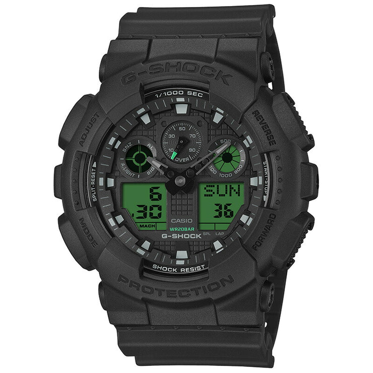 カシオ Gショック G-SHOCK GA-100BEG-1AJF 男性 黒 緑