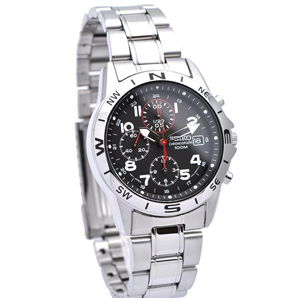 セイコー 逆輸入モデル SEIKO クロノグラフ 10気圧防水 SND375P1(SND375P) メンズ 腕時計 時計