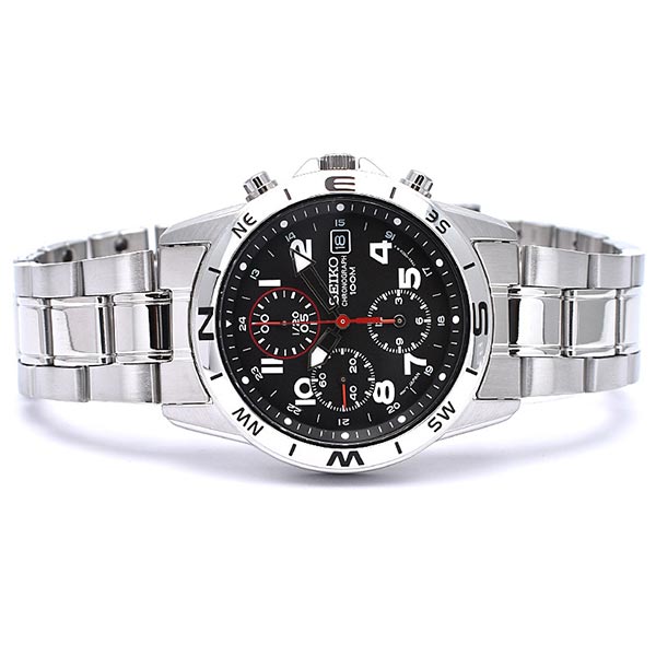 セイコー 逆輸入モデル SEIKO クロノグラフ 10気圧防水 SND375P1(SND375P) メンズ 腕時計 時計