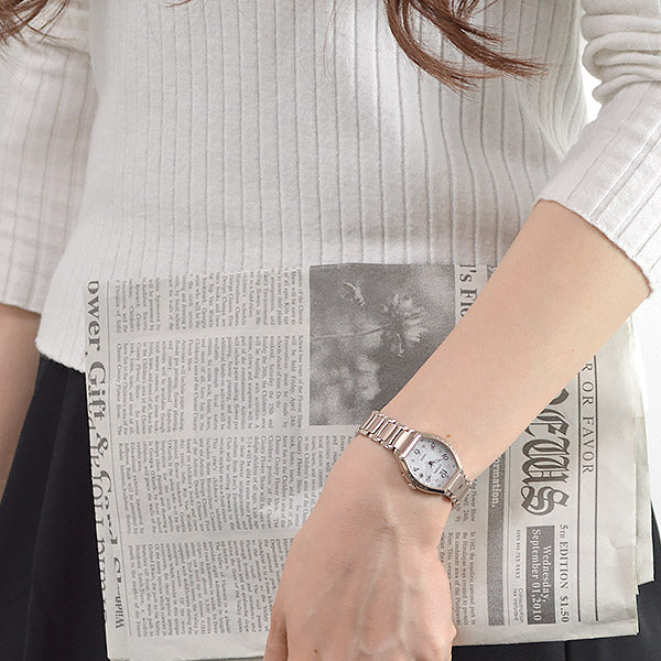 シチズン エクシード EXCEED エコドライブ 電波時計 チタン ES9385-57W レディース