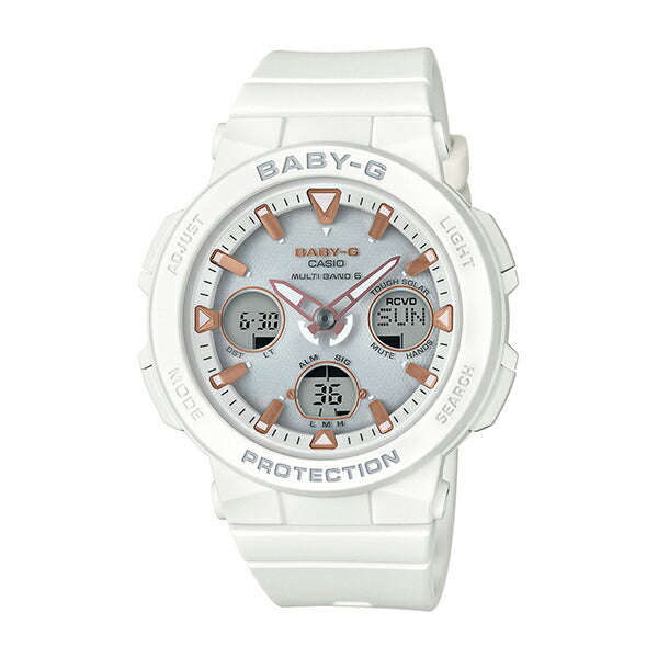 カシオ ベビーG CASIO BABY-G BGA-2500-7AJF 電波 ソーラー Beach Traveler Series ネオンイルミネーター 電波時計 レディース 腕時計 ホワイト 時計