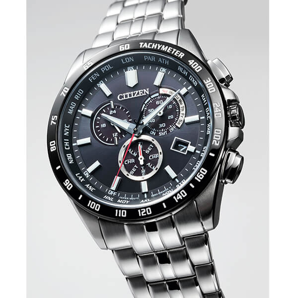 シチズンコレクション CITIZENCOLLECTION エコ・ドライブ電波時計 ダイレクトフライト クロノグラフ CB5874-90E メンズ