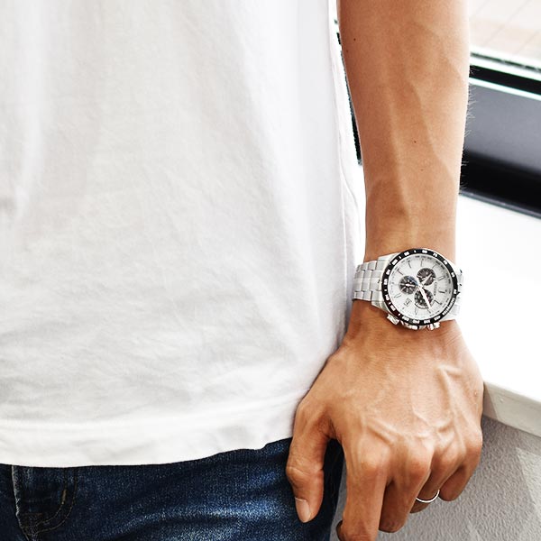 シチズンコレクション CITIZENCOLLECTION エコ・ドライブ電波時計 ダイレクトフライト クロノグラフ CB5874-90A メンズ