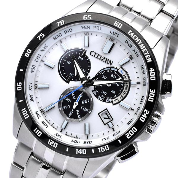 シチズンコレクション CITIZENCOLLECTION エコ・ドライブ電波時計 ダイレクトフライト クロノグラフ CB5874-90A メンズ