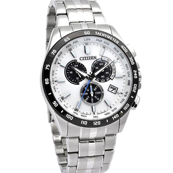 シチズンコレクション CITIZENCOLLECTION エコ・ドライブ電波時計 ダイレクトフライト クロノグラフ CB5874-90A メンズ