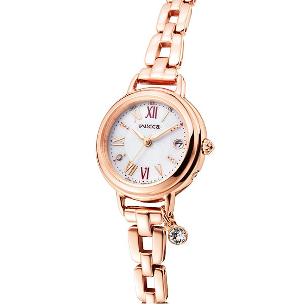 シチズン ウィッカ wicca ソーラーテック電波時計 ブレスライン #ときめくダイヤ 「広告着用モデル」 KL0-561-15 レディース