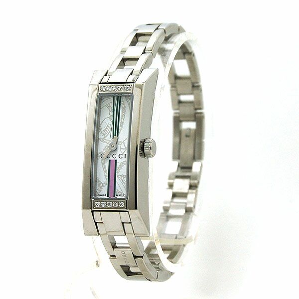 グッチ GUCCI バングルウォッチ 10Pダイヤチェーン柄 YA110506 レディース