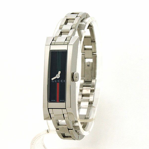 グッチ GUCCI バングルウォッチ チェーン柄ブラック YA110512 レディース
