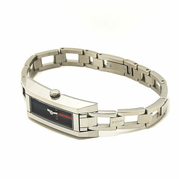 グッチ GUCCI バングルウォッチ チェーン柄ブラック YA110512 レディース