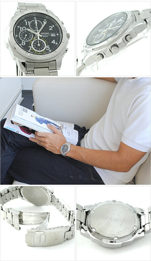 セイコー 逆輸入モデル SEIKO クロノグラフ SND195P1(SND195P) メンズ 腕時計 時計