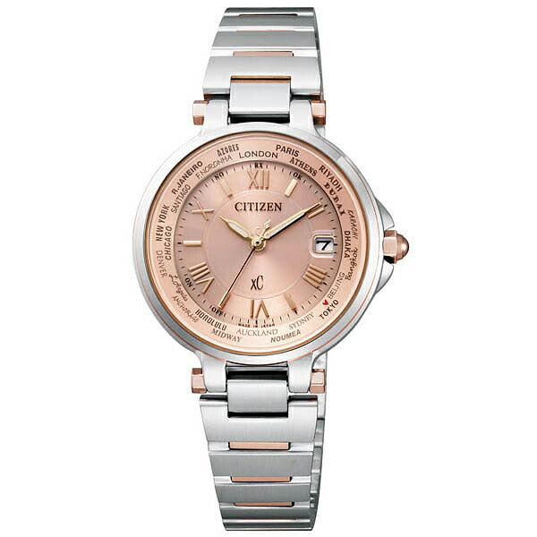 シチズン クロスシー XC ハッピーフライト ワールドタイム ソーラー電波 EC1014-65W レディース