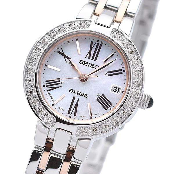 腕時計 レディース エクセリーヌ 美品 ベルト付 美品/新品電池】 SEIKO エクセリーヌ レディース 腕時計 ドレス