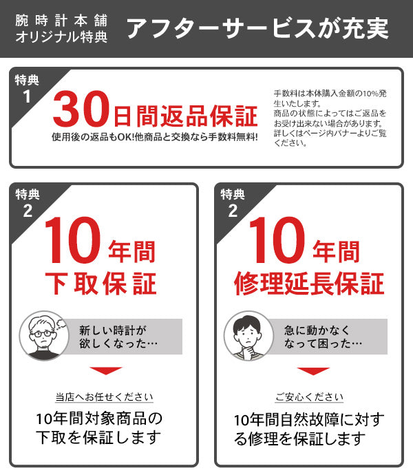 腕時計本舗の10年修理保証