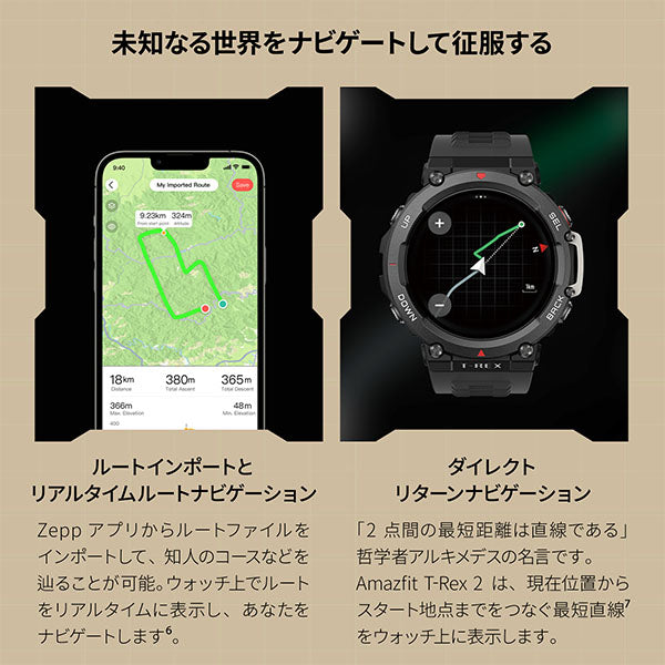 アマズフィット Amazfit T-Rex2 アストロブラック＆ゴールド SP170045-AB ユニセックス