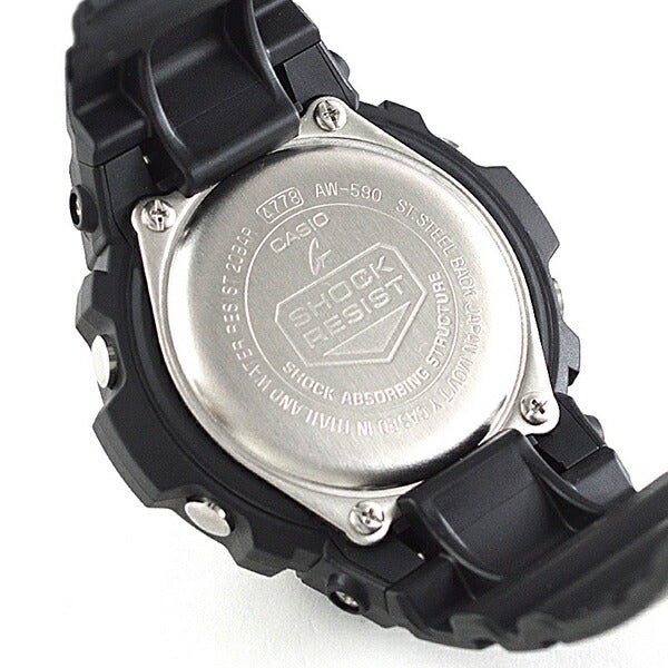 カシオ Ｇショック G-SHOCK STANDARD アナログ/デジタルコンビネーションモデル ブラック×ブラック AW-590-1AJF メンズ