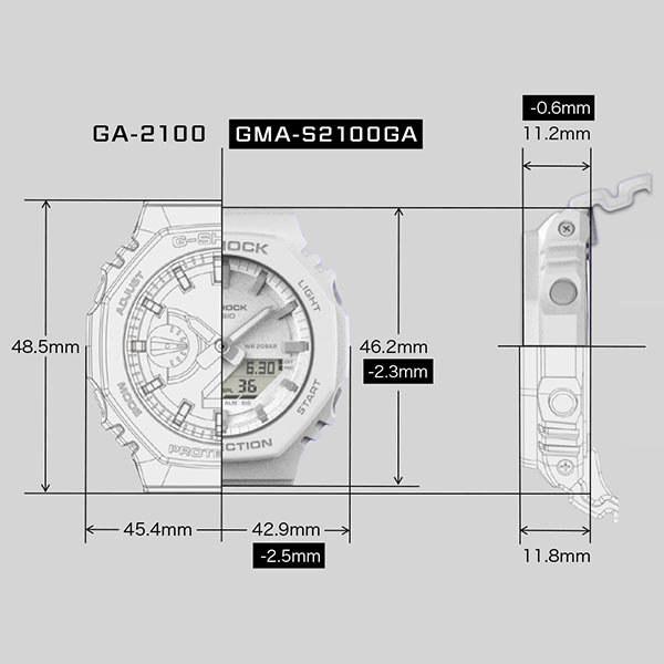 カシオ Ｇショック G-SHOCK Green Accent Color GMA-S2100GA-7AJF メンズ