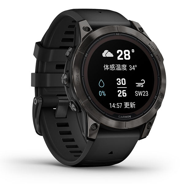 ガーミン GARMIN fenix 7 PRO Sapphire DualPower CarbonGray Titanium with BlackBand 010-02777-52 ユニセックス