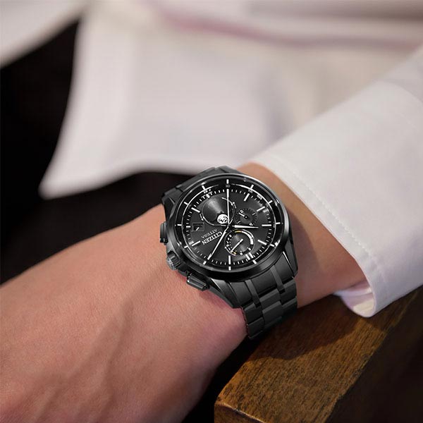 シチズン アテッサ ATTESA ダイレクトフライト ムーンフェイズ Black Titanium Series BY1006-62E メンズ