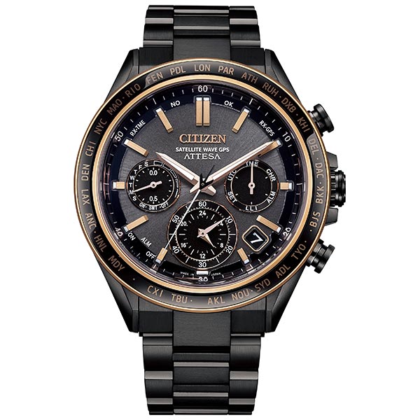 シチズン アテッサ ATTESA ACT Line Black Titanium Series ソーラー 電波 ビジネス カジュアル ピンクゴールド CC4074-61W メンズ