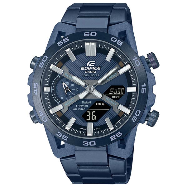 カシオ エディフィス EDIFICE COOL BLUE EDITION ソーラー Bluetooth ワントーン ビジネス カジュアル ECB-2000YCB-2AJF メンズ