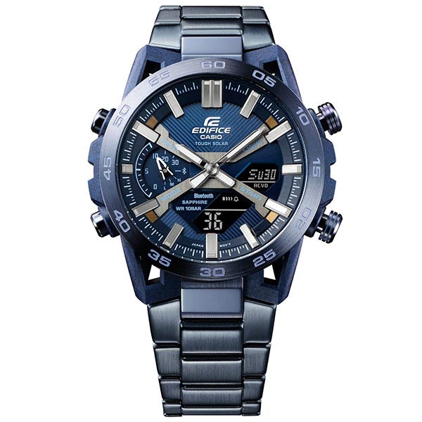 カシオ エディフィス EDIFICE COOL BLUE EDITION ソーラー Bluetooth ワントーン ビジネス カジュアル ECB-2000YCB-2AJF メンズ