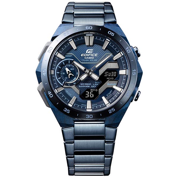 カシオ エディフィス EDIFICE COOL BLUE EDITION ソーラー Bluetooth ワントーン ビジネス カジュアル ECB-2200YCB-2AJF メンズ